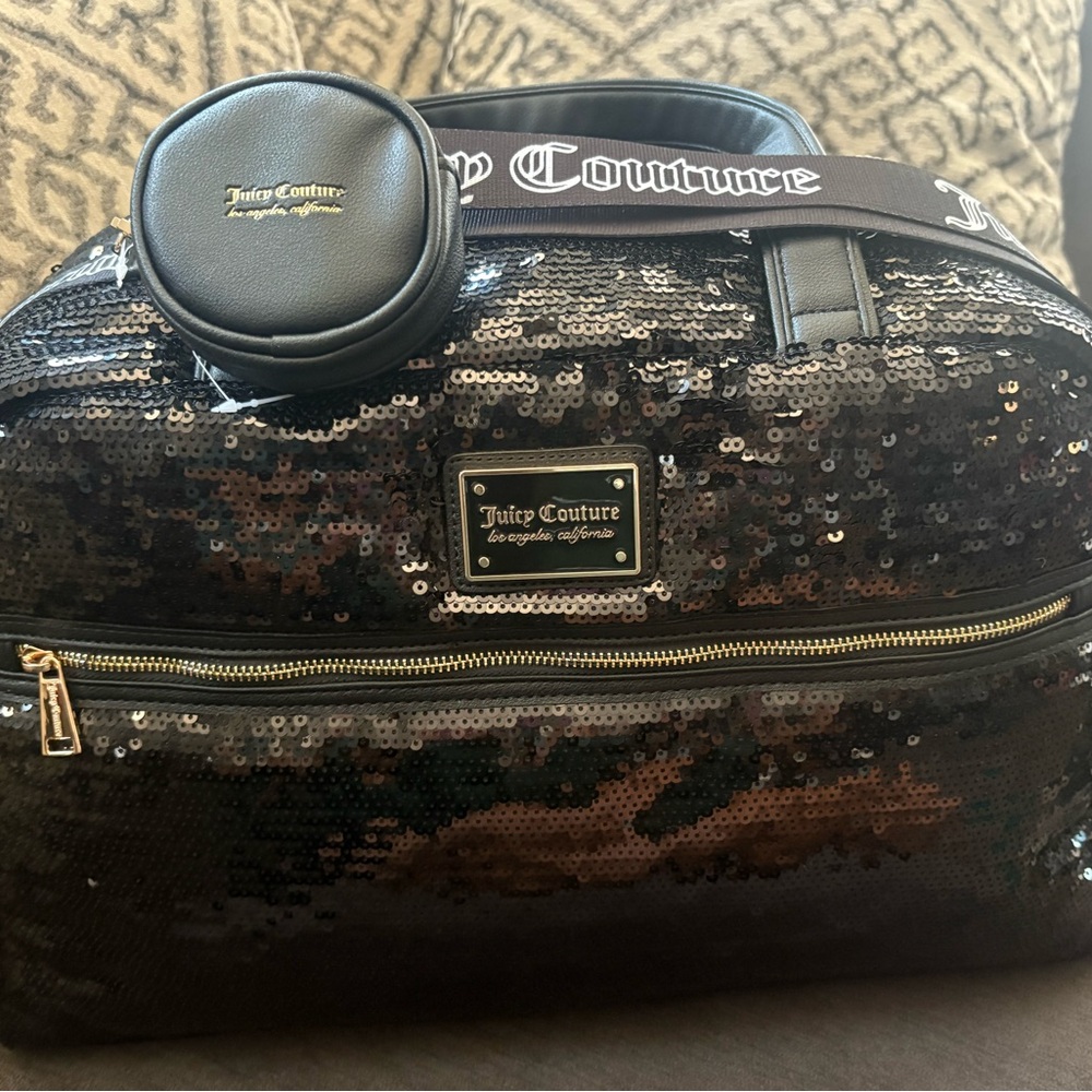 Juicy Couture Black Sequin Tote with Pouch